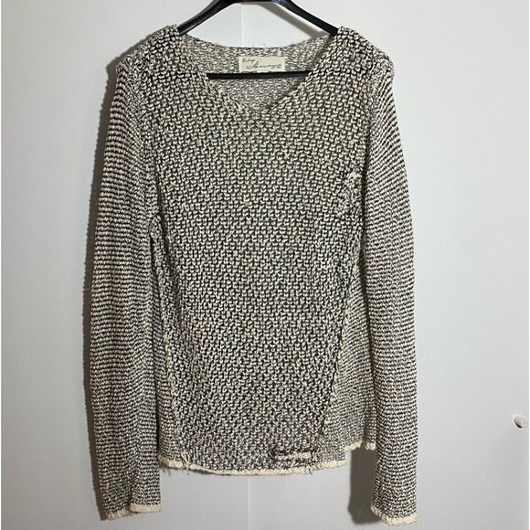 🎈VINTAGE Havana knit black and white V neck sweater size  M - Picture 5 of 11